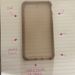 iPhone 7 Plus gold with a little white case